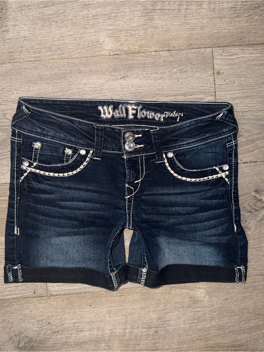Y2K low rise Dark Wash Denim Shorts - Women's